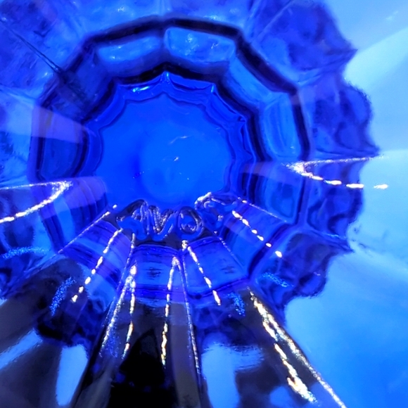 Blue Fostoria Glass Pitcher/Creamer - Avon - Picture 5 of 6